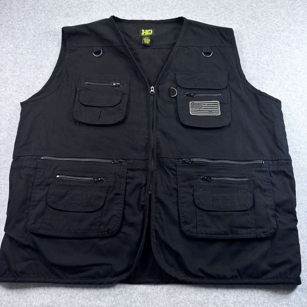 HQ Issue Men's Black Conceal Carry Tactical Vest Hunting Fishing SZ 2XL